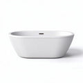 Freestanding white oval soaking tub with textured surface 150 x 75 x 60cm