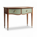 Wooden console table with green drawers and stylish tapered legs 80 x 40 x 75cm